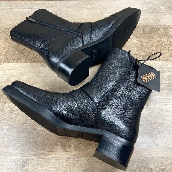 Harley Davidson Jerilyn Double Buckle Black Motorcycle Boots Women's Size 7M - Picture 8 of 12